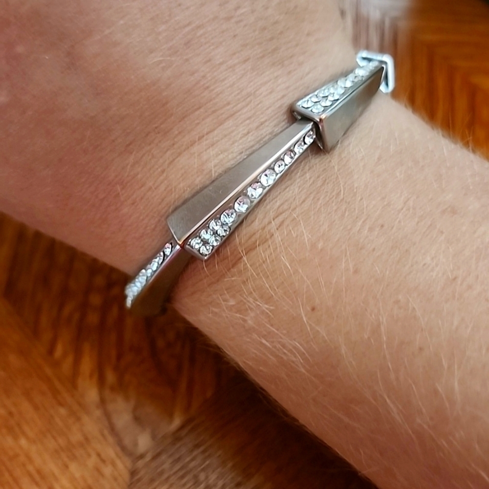Silver & CZ stretch bracelet